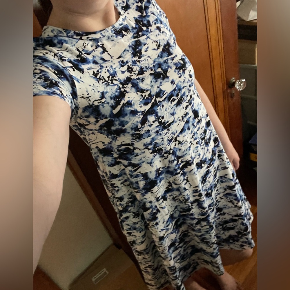 LuLaRoe swing dress Blue and White jessie dress Knee-Length Casual